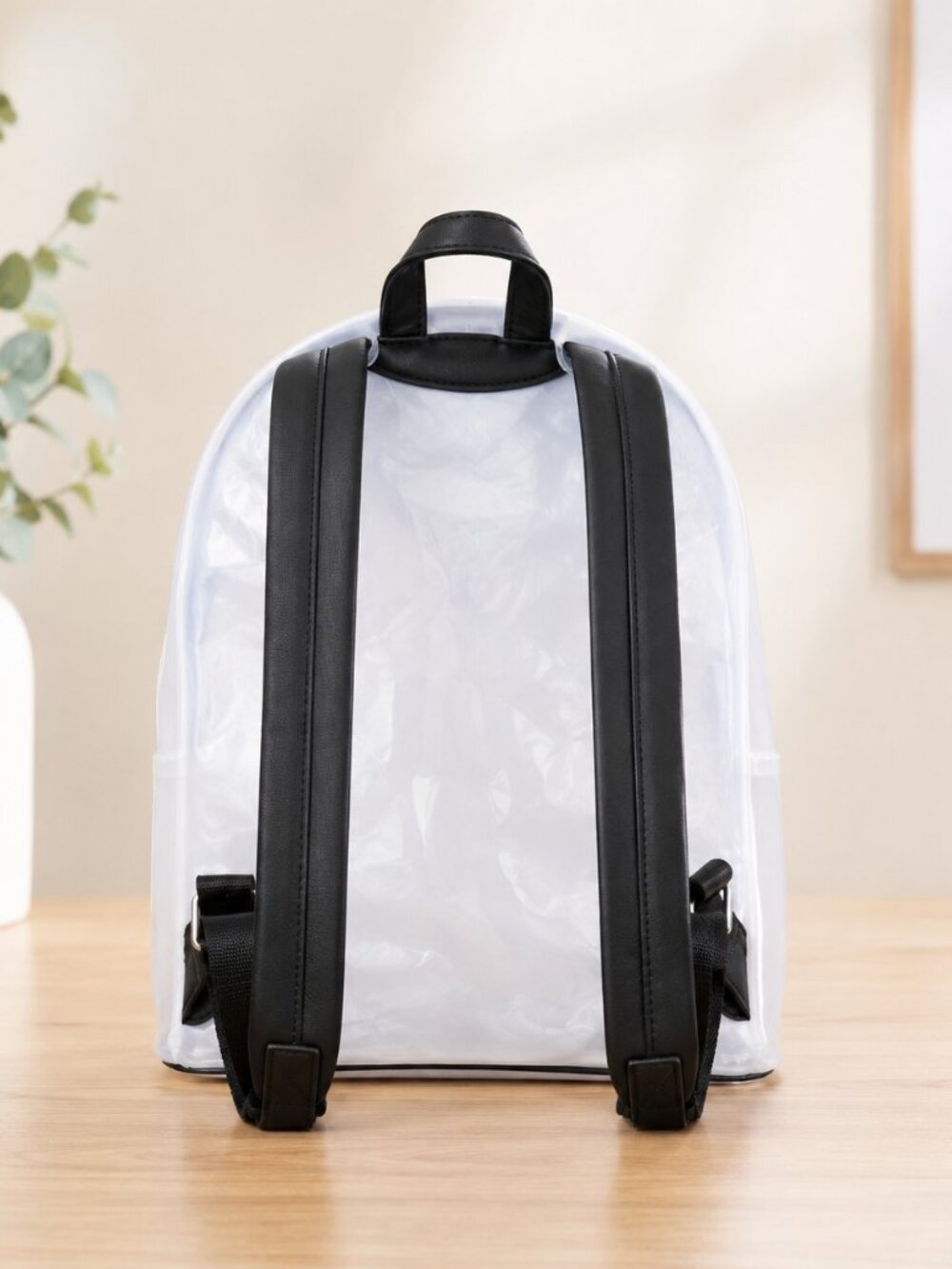 Mad Engine Clear Ghost Mini Backpack Black Trim Halloween Spooky Bag NWT - Picture 3 of 6